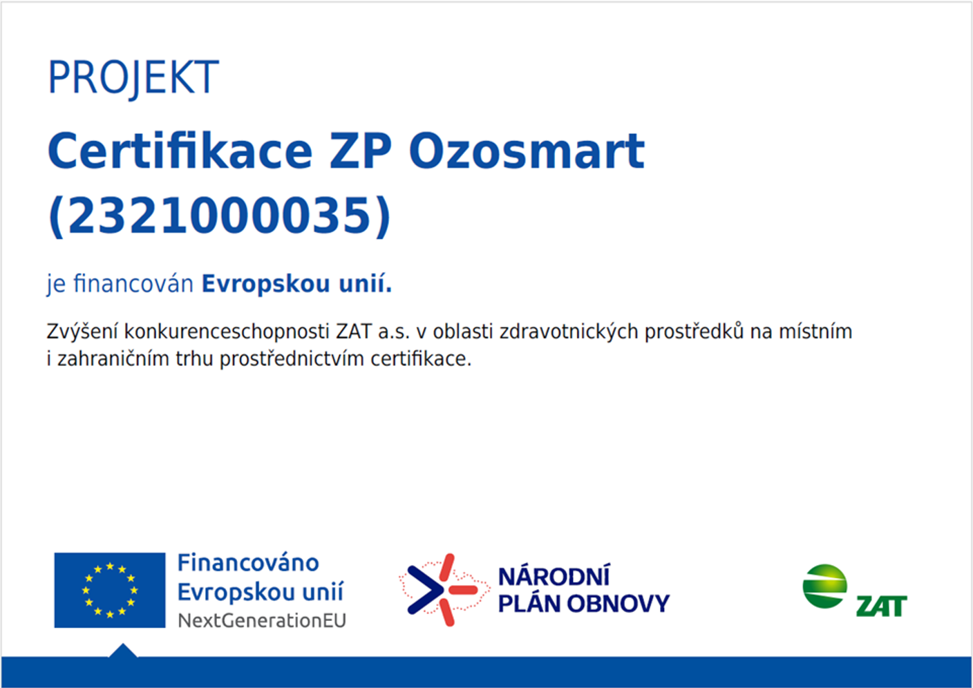 Certifikace ZP Ozosmart